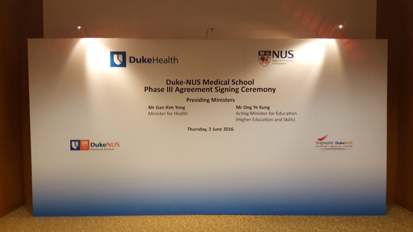 Duke NUS backdrop by Imprint Media