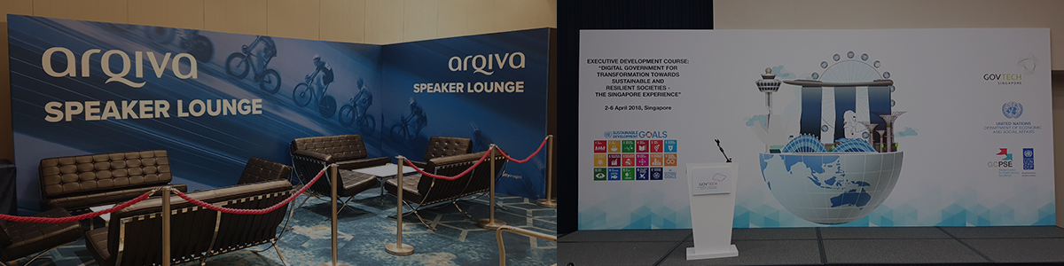 Custom event backdrop produced by Imprint Media